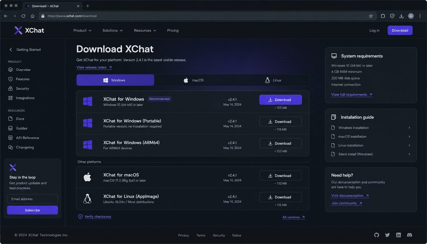xchat 跨平台展示